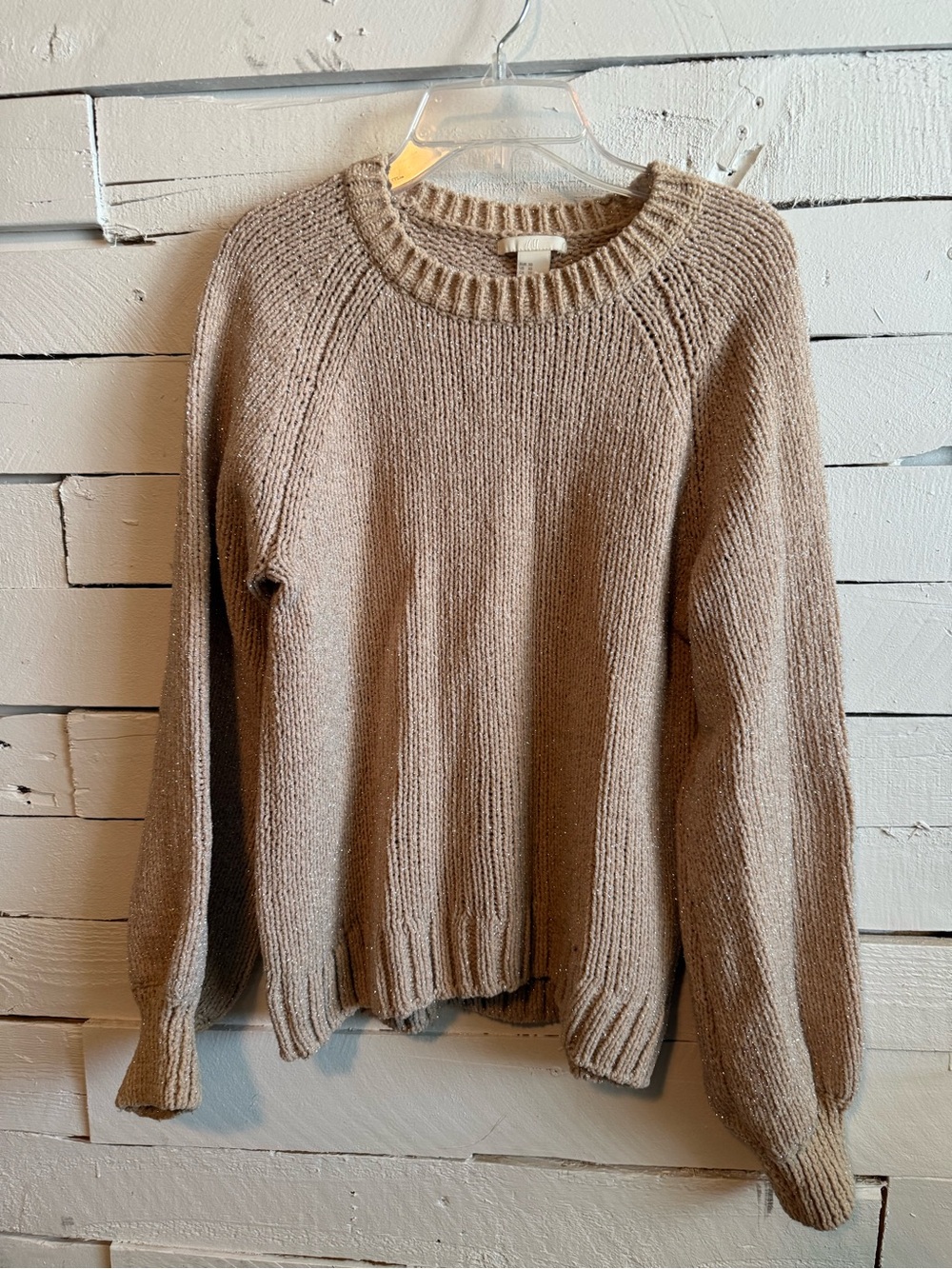 Shimmery H&M Rose Gold Crewneck Knit Sweater